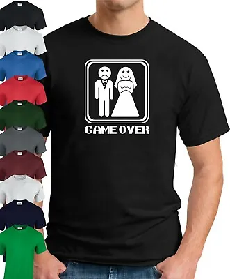 GAME OVER T-SHIRT > Funny Slogan Novelty Mens Geek Nerd Gift Wedding Stag Party • £9.49